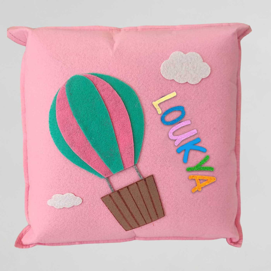 Personalized Handmade Hot Air Balloon Theme Felt Kids Pillow