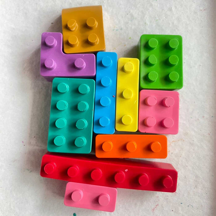 Handmade Non-Toxic Lego Block Crayons | Set Of 8