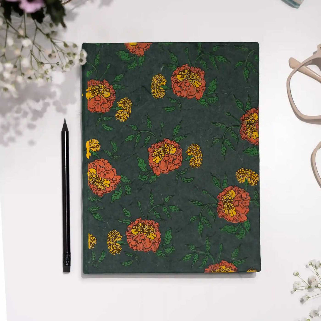 Handmade Genda Phool Unruled Journal | 100 Pages