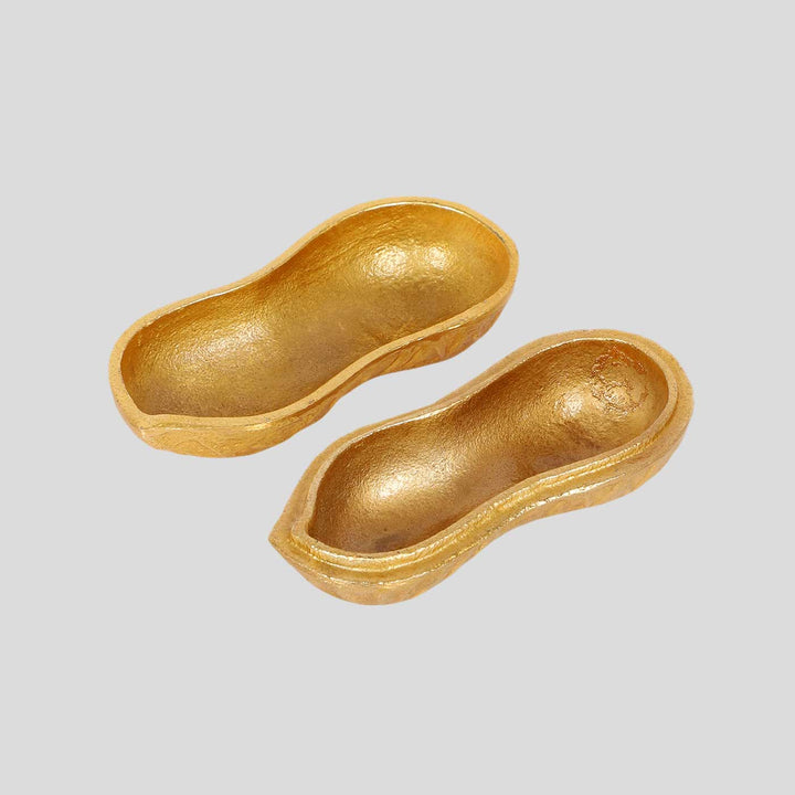 Handmade Peanut Shaped Metal Platter | Set Of 2