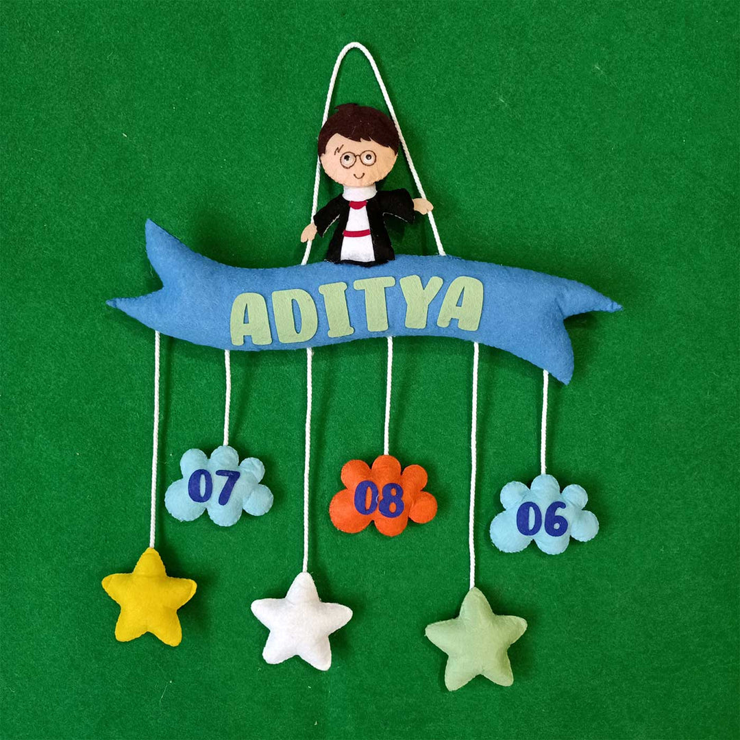 Personalized Handmade Harry Potter Felt Kids Name Plate with Birthdate