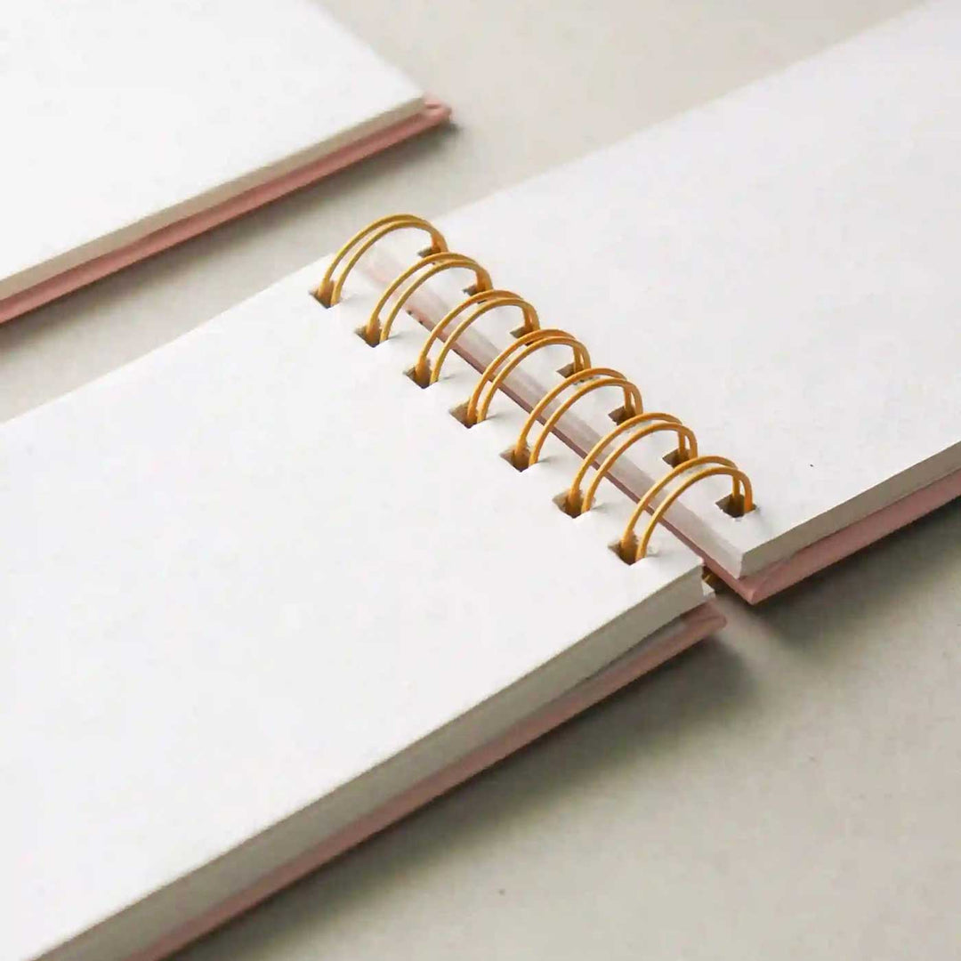 Handmade Gudhal Pink Spiral Notebook and Notepad Set | 80 Pages