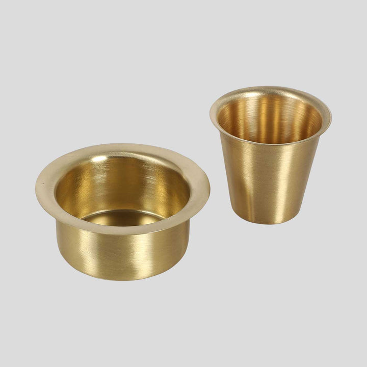 Handmade Brass Filter Coffee Bowl & Glass | Set Of 8