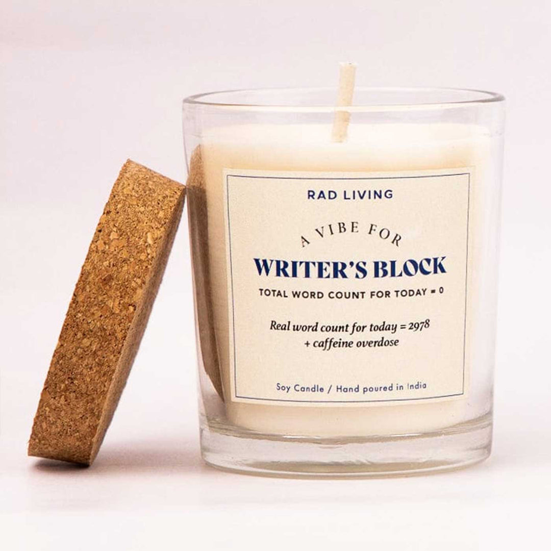 Hand Poured Writer'S Block Lavender Tobacco Scented Soy Wax Candle