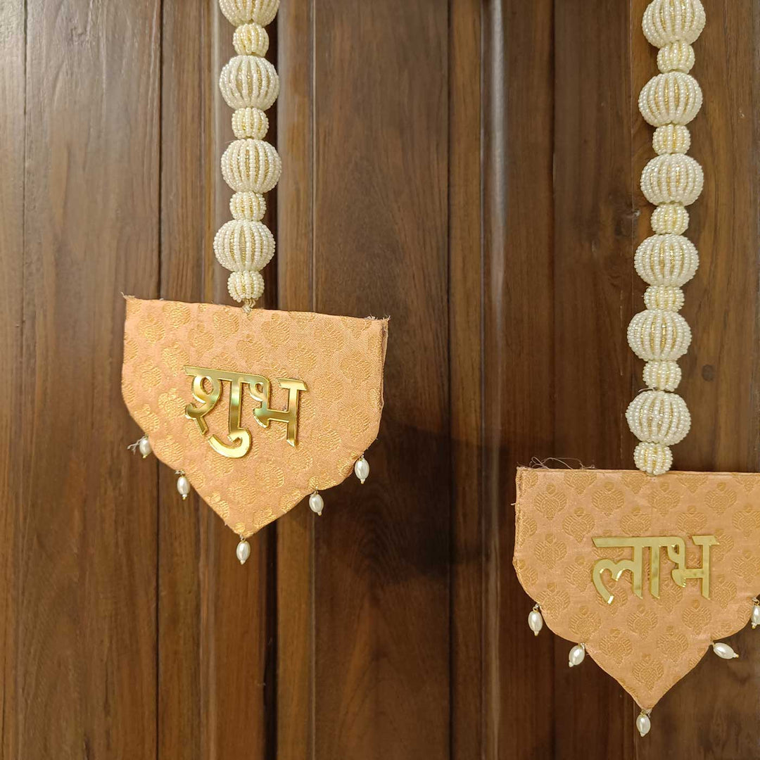 Handmade Festive Brocade Shubh Labh Hangings