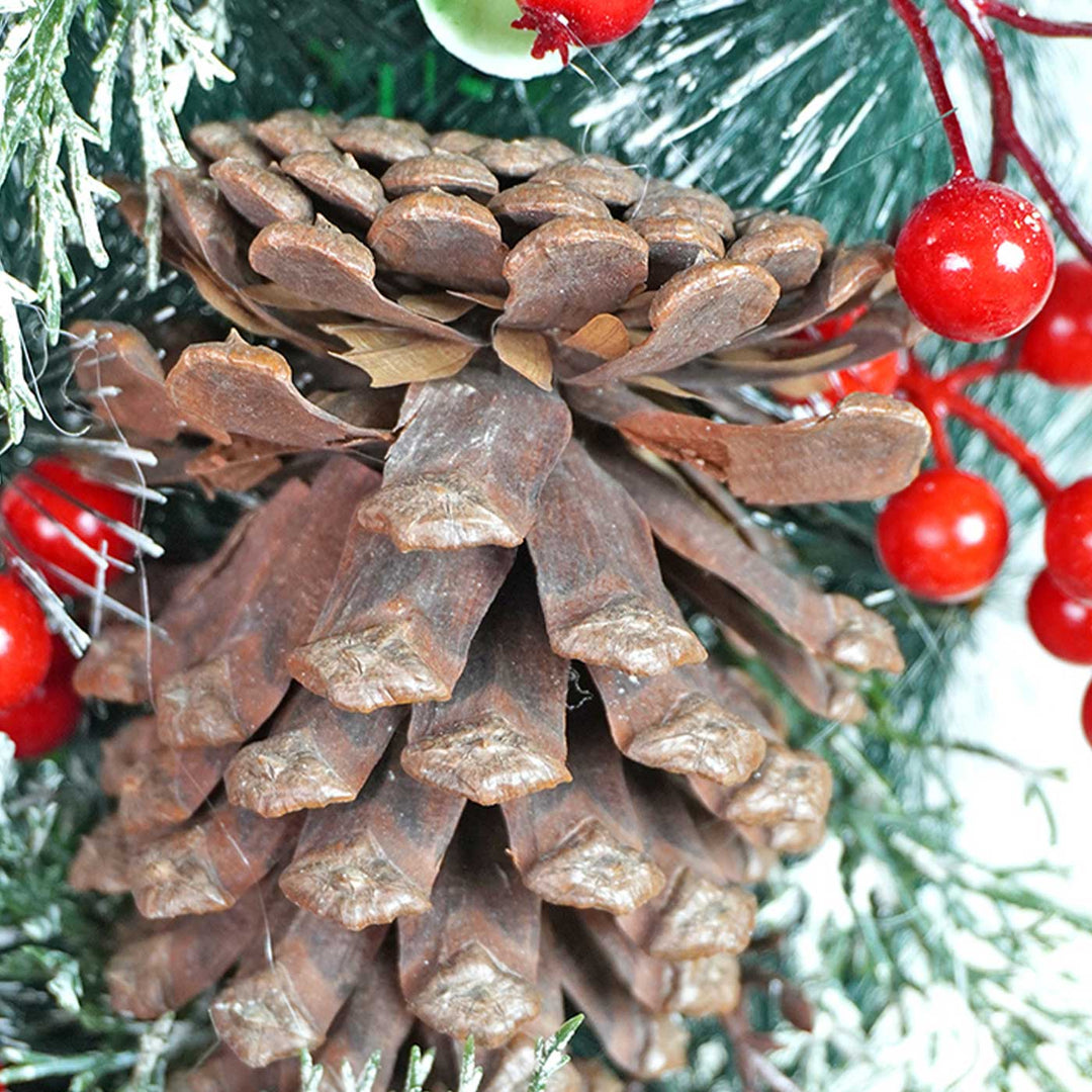 Large Red & Black Checkered Bow Wreath For Christmas Wall Decoration