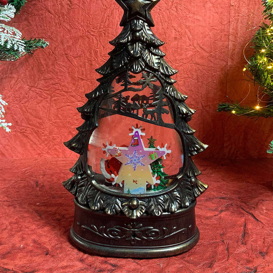 Santa's Xmas Tree Musical Globe For Christmas Table Decoration