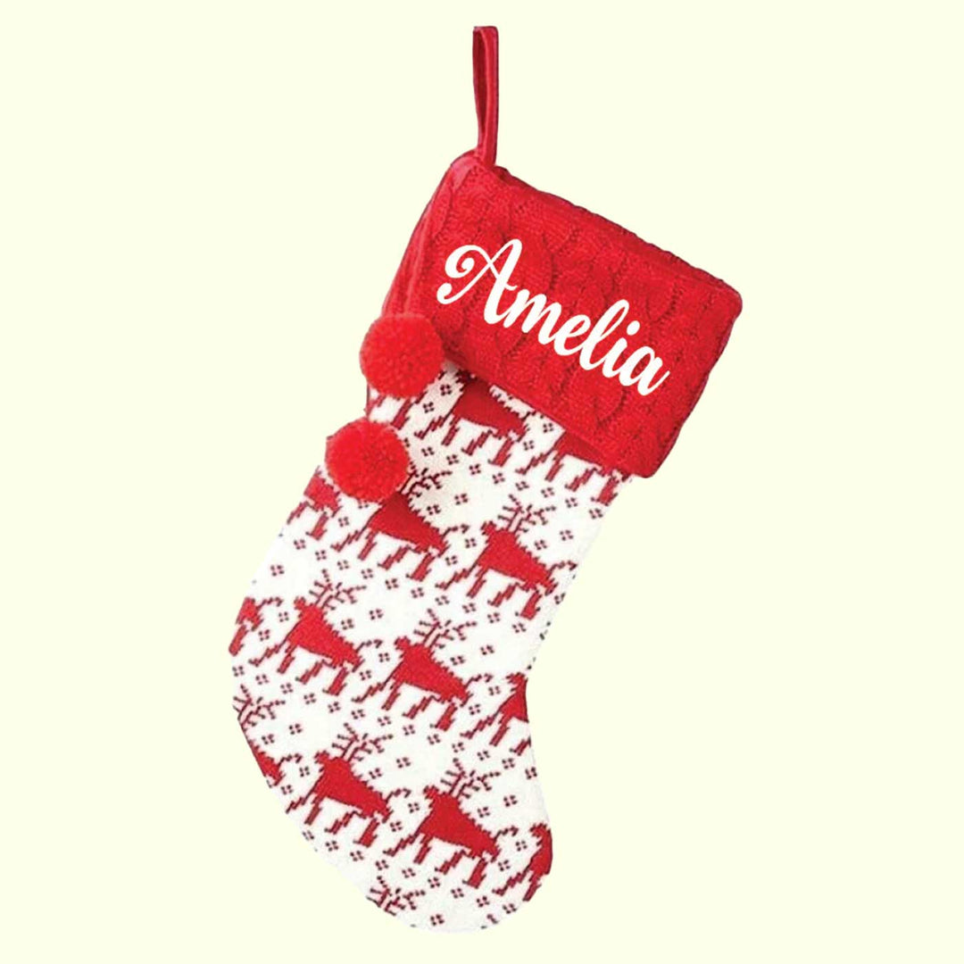 Personalized Holiday Chevron Cheer Knitted Cotton Stockings For Christmas Decoration