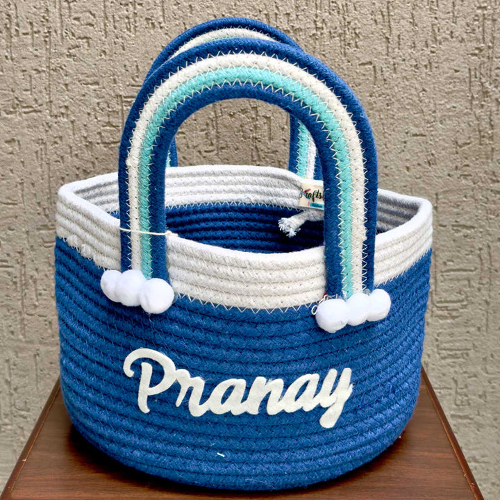 Personalized Handmade Rainbow Basket For Kids