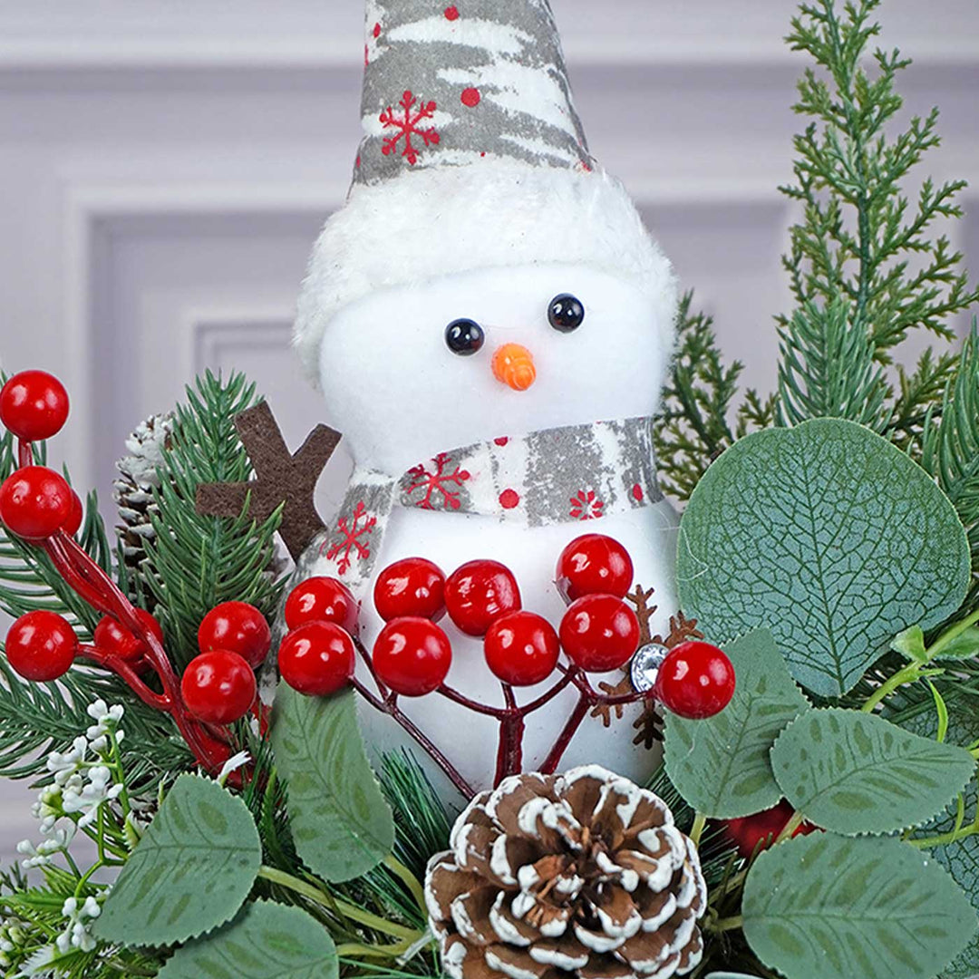 Snowman With Wood Wooden Decor For Christmas Table Decoration