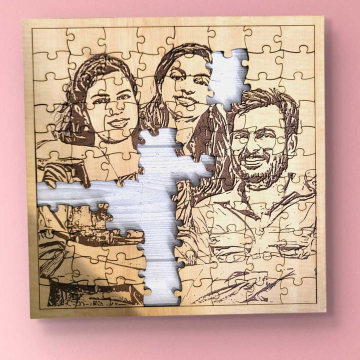 Photo Personalized Square Shaped MDF Wood Puzzle