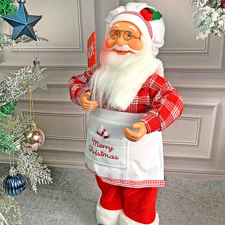 Small Masterchef Santa Claus Self-Standing Woolen Decor For Christmas Table Decoration