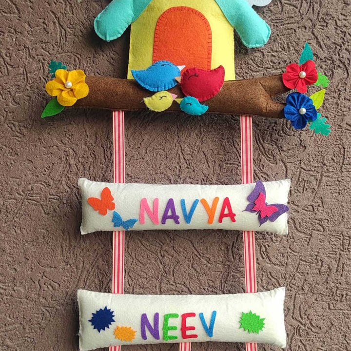 Personalized Handmade Tree House Felt Name Plate