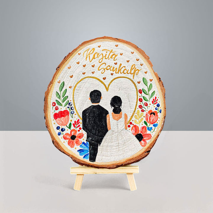 Photo Personalized Hand-Painted wedding Theme Wooden Decorative Plaque