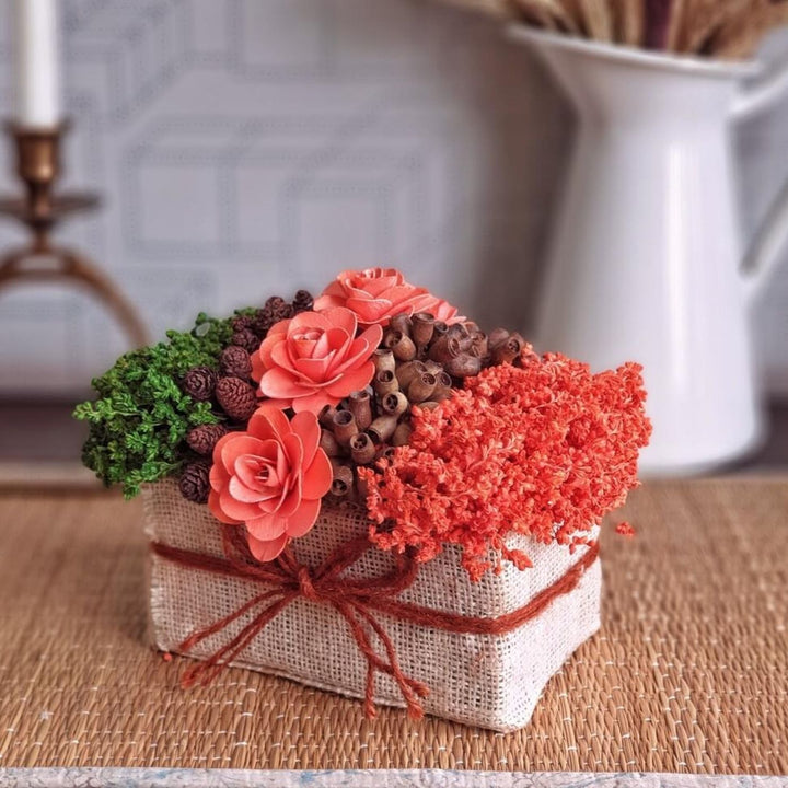 Handmade Orange Shola Flower Centerpiece