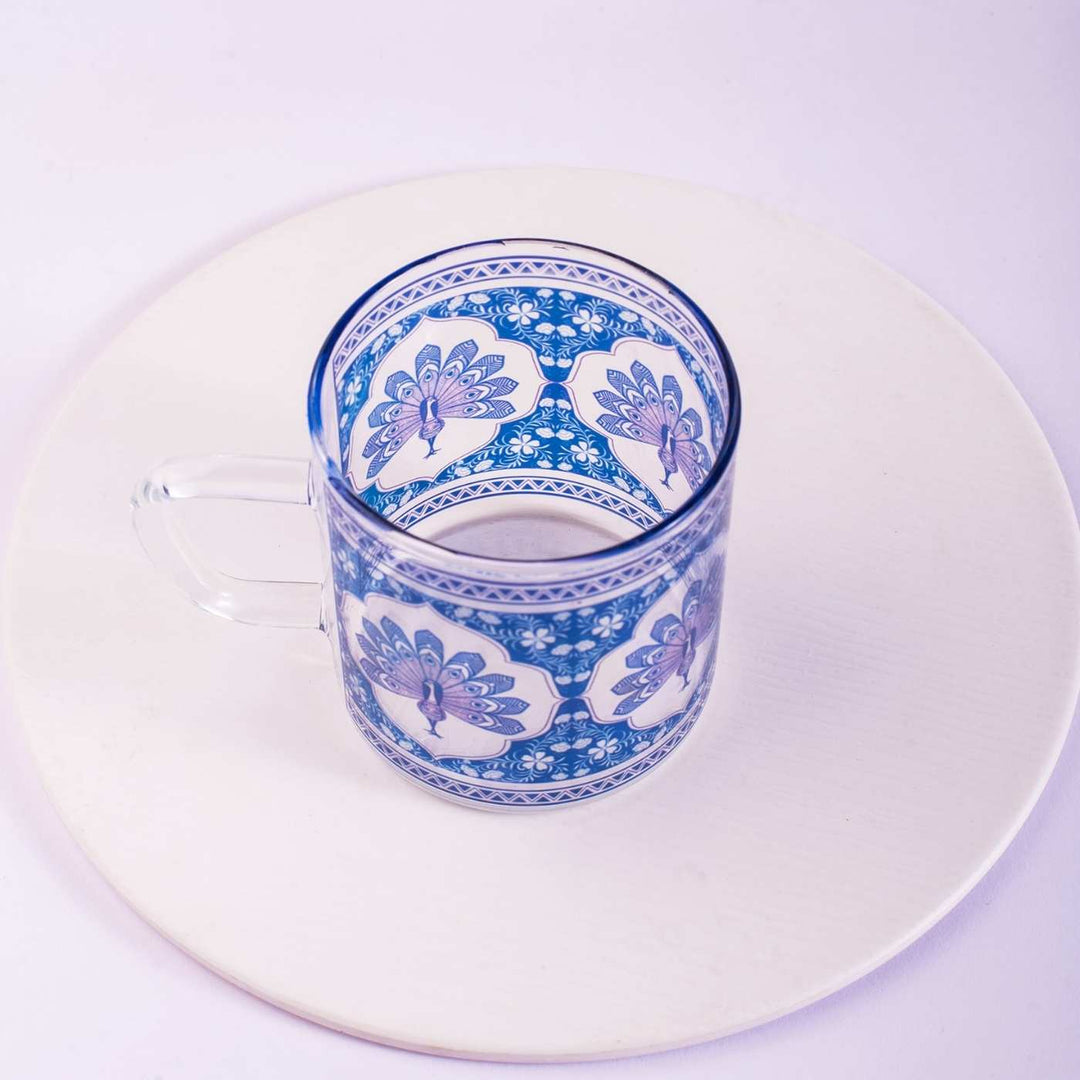 Borosilicate Glass Tea Cups with Delicate Prints I 190 ML