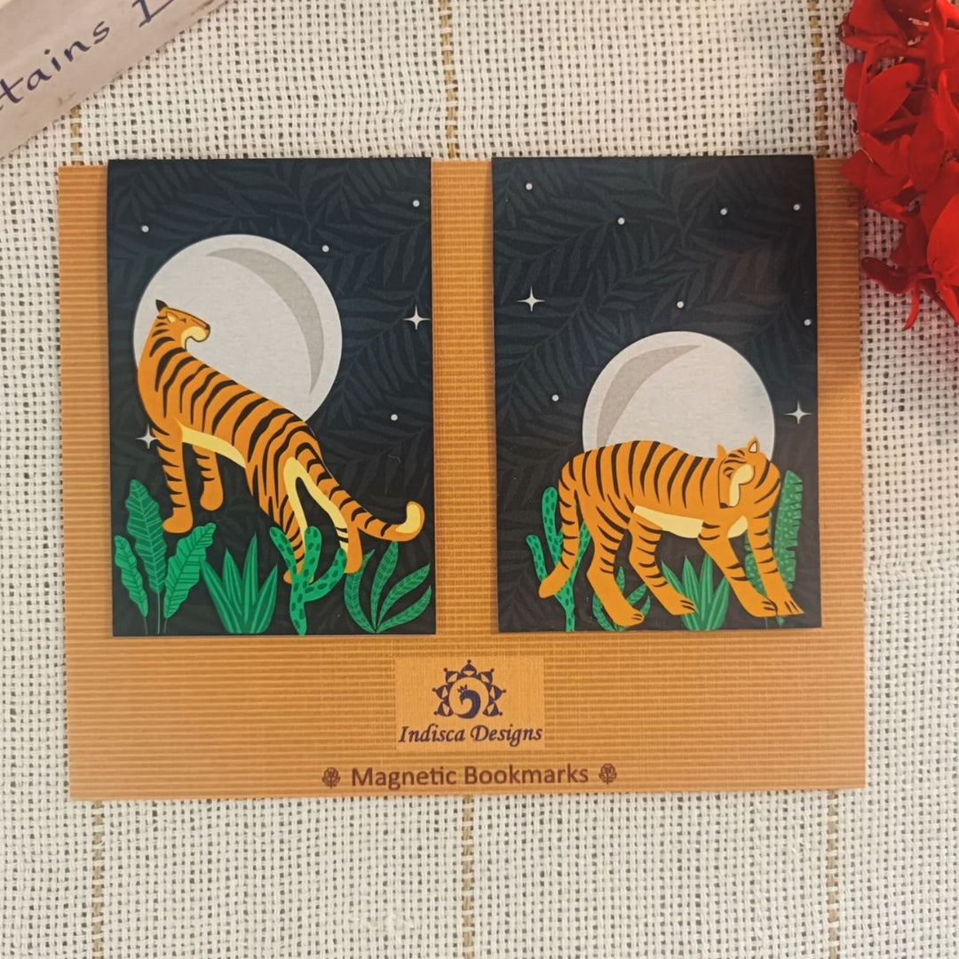 Printed Madhubani Tigers Themed Bookmarks | Set Of 2