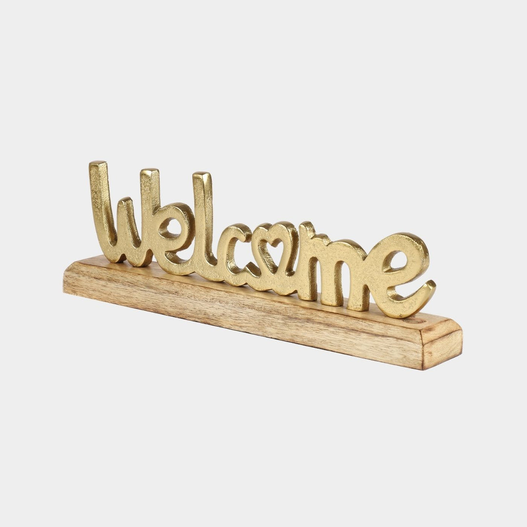 Handmade Gold 'Welcome' Free Standing Showpiece