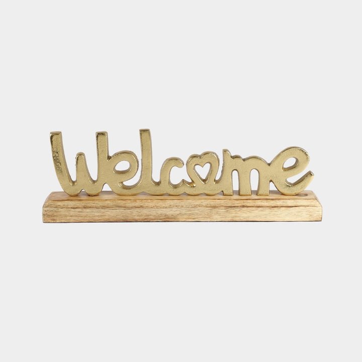 Handmade Gold 'Welcome' Free Standing Showpiece