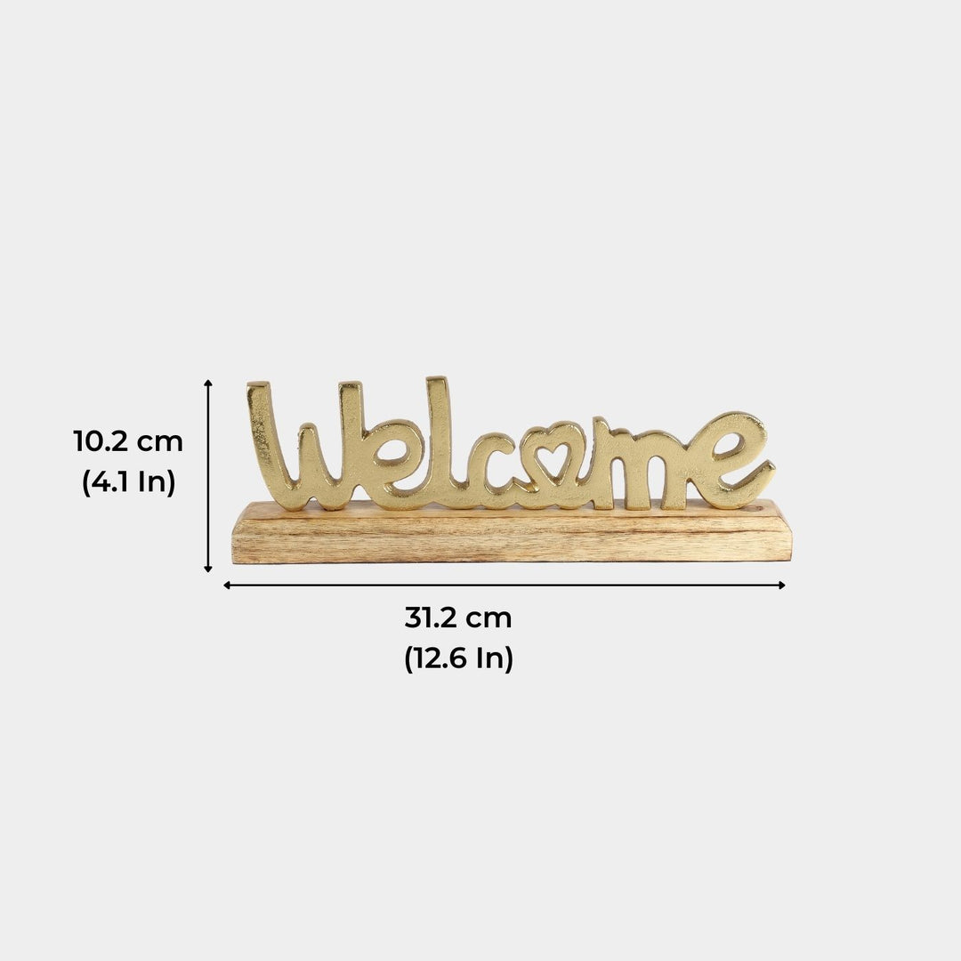 Handmade Gold 'Welcome' Free Standing Showpiece