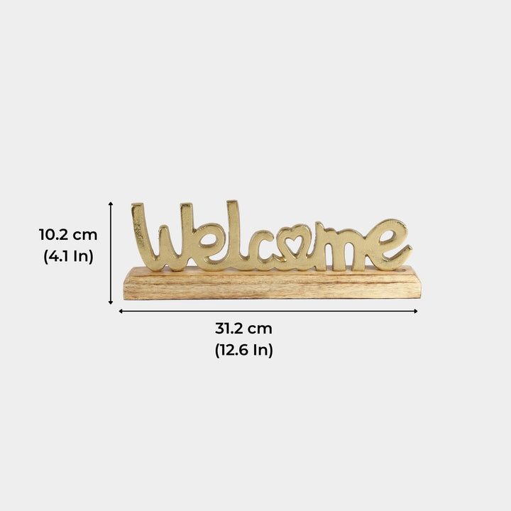 Handmade Gold 'Welcome' Free Standing Showpiece