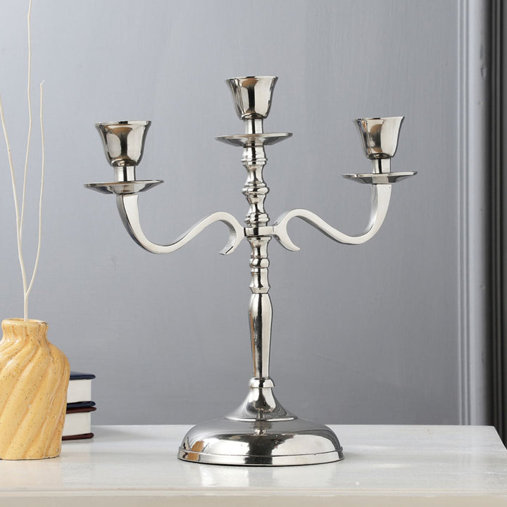 Handmade Nickel Candelabra Aluminium Candle Holder