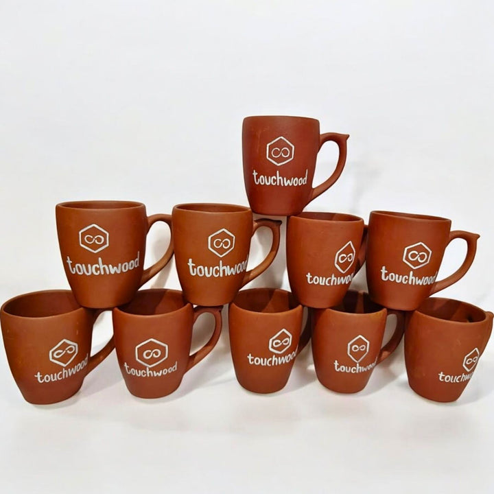 Handpainted Personalised 3D Terracotta Mug with Logo