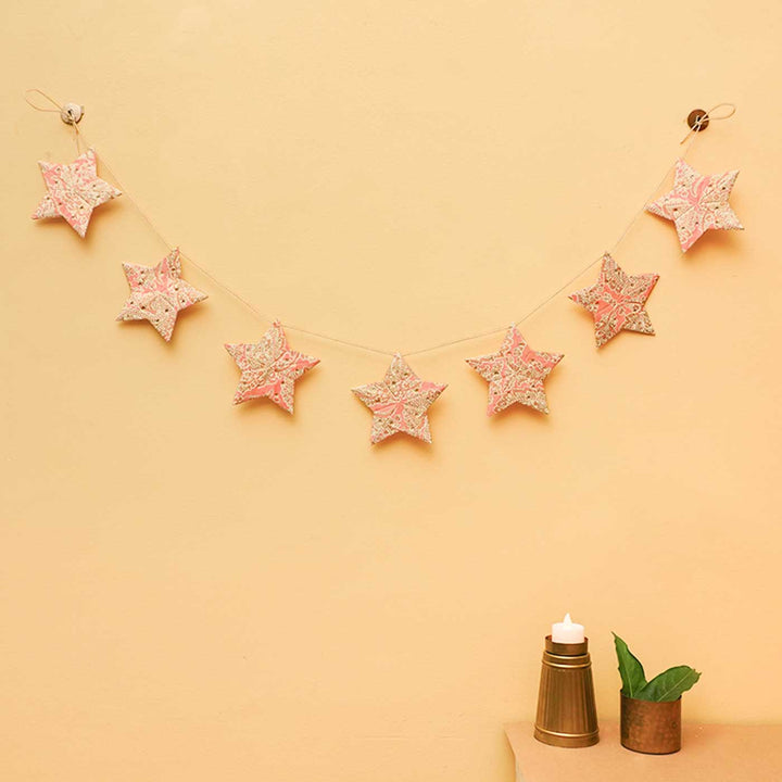 Handmade Paper Anokhi Pink Star Bunting