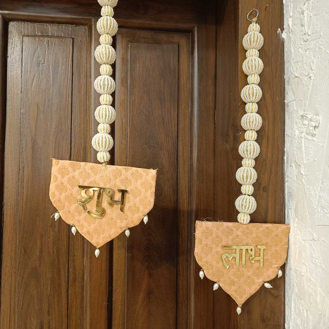 Handmade Festive Brocade Shubh Labh Hangings