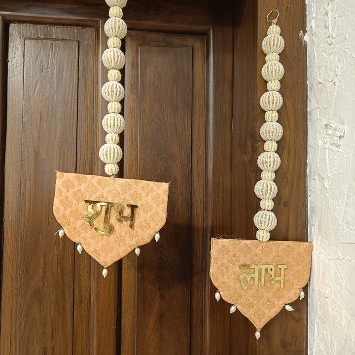 Handmade Festive Brocade Shubh Labh Hangings