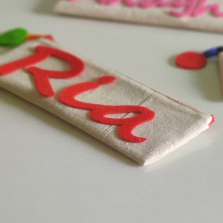 Personalized Handmade Cotton Pouch With Name | Set of 2