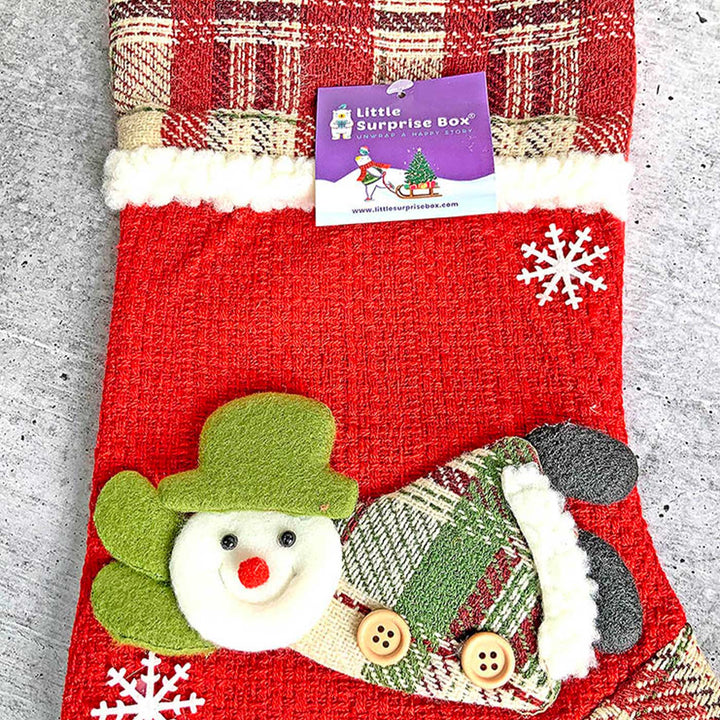 Handmade Flying Snowman Woolen Stockings For Christmas Decoration