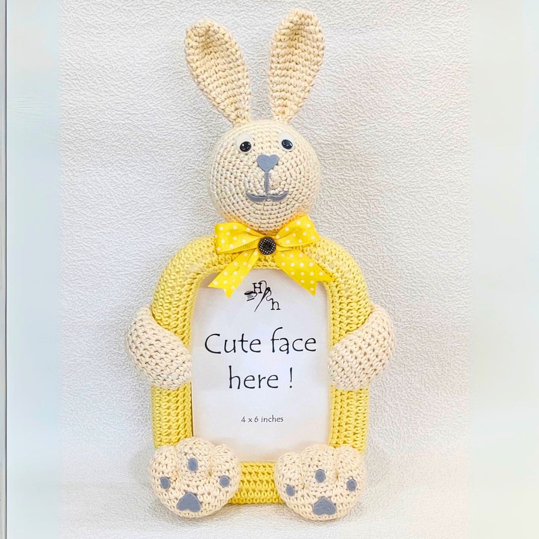 Handmade Crochet Bunny Photo Frame for Kids