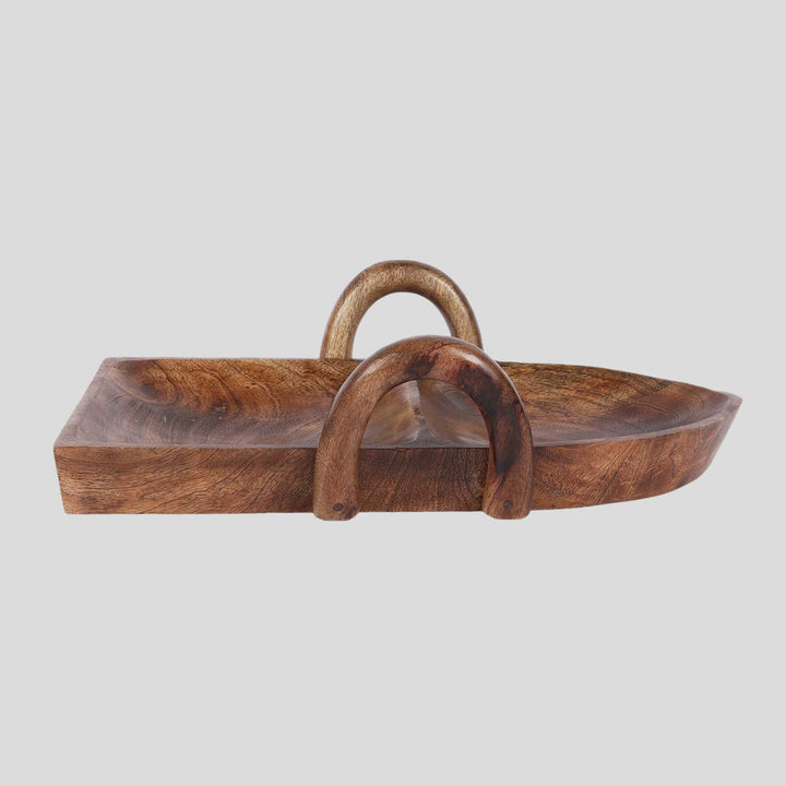 Handmade Boat Shaped Mangowood Snacks Platters | Set Of 9