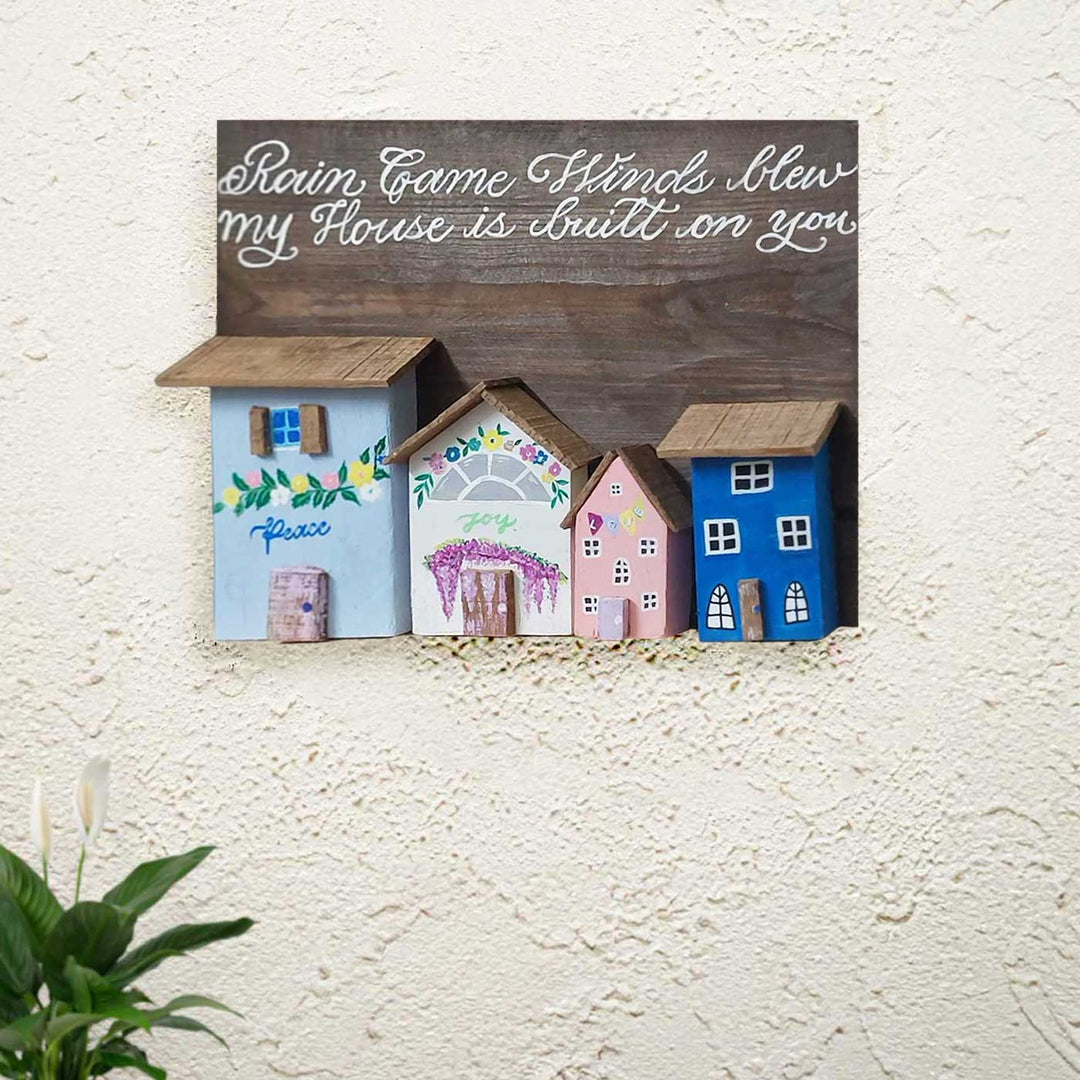 Personalized House Theme Pine Wood Decorative Plaque