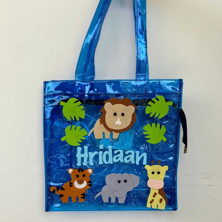 Personalized Handmade Jungle Theme Kids Tote Bag