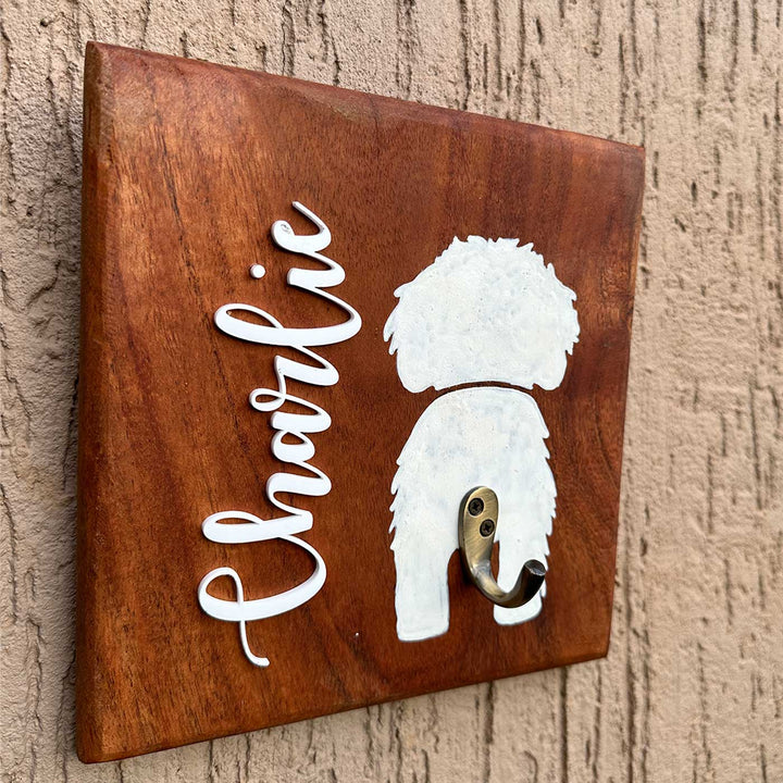 Personalized Handmade Wooden Key Hanger For 1 Pet