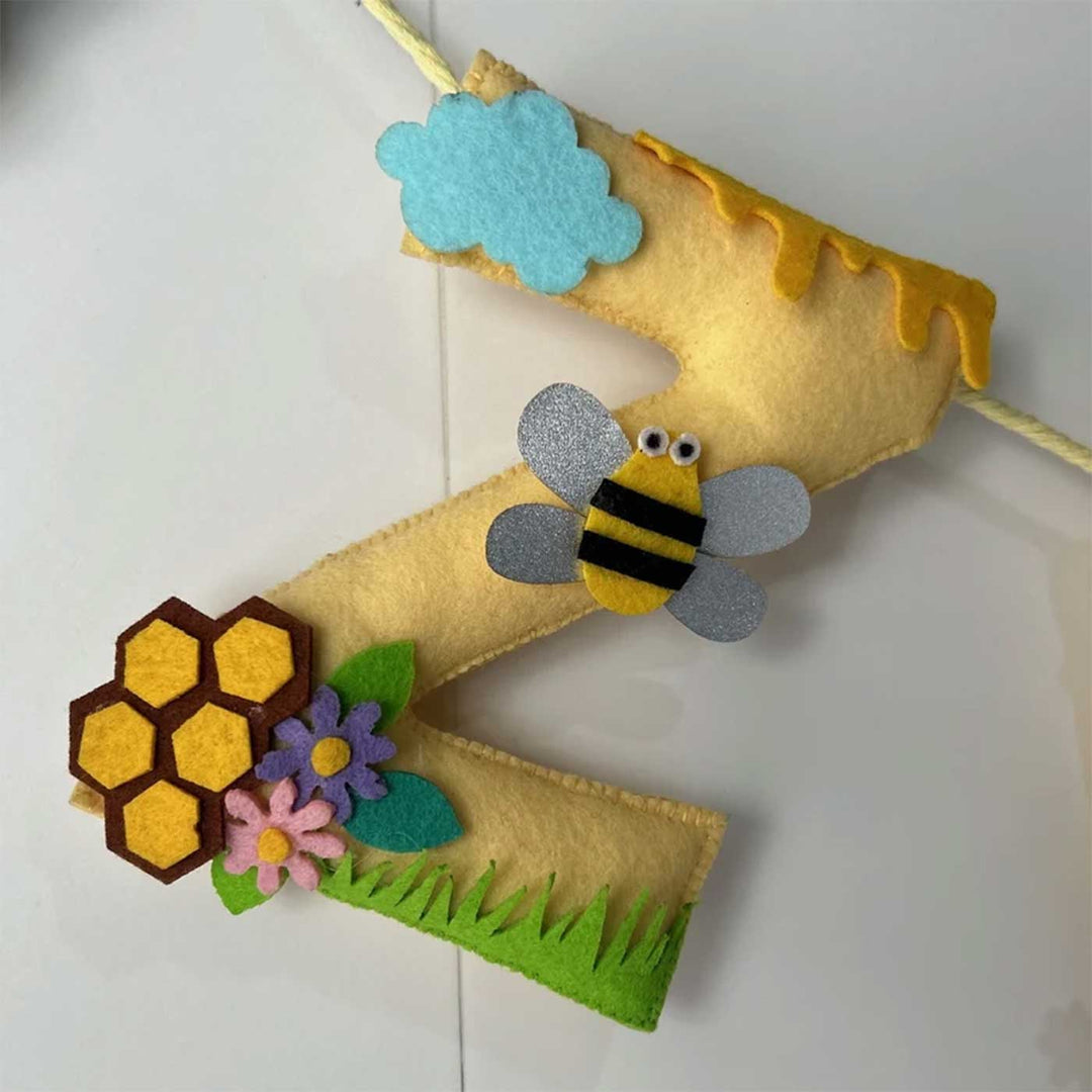 Personalized Bumble Bee Felt Bunting / Garland For Kids