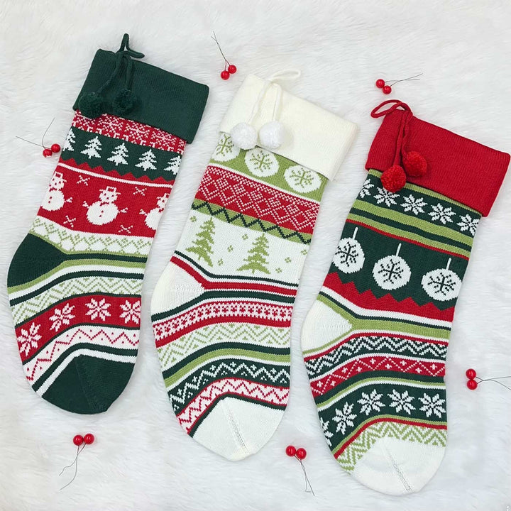 Personalized Handwoven Knitted Woolen Stockings For Christmas Decoration