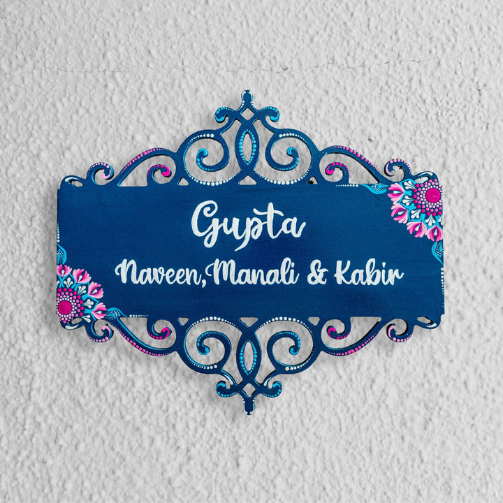 Handcrafted Dot Art Rectangular Name Plate