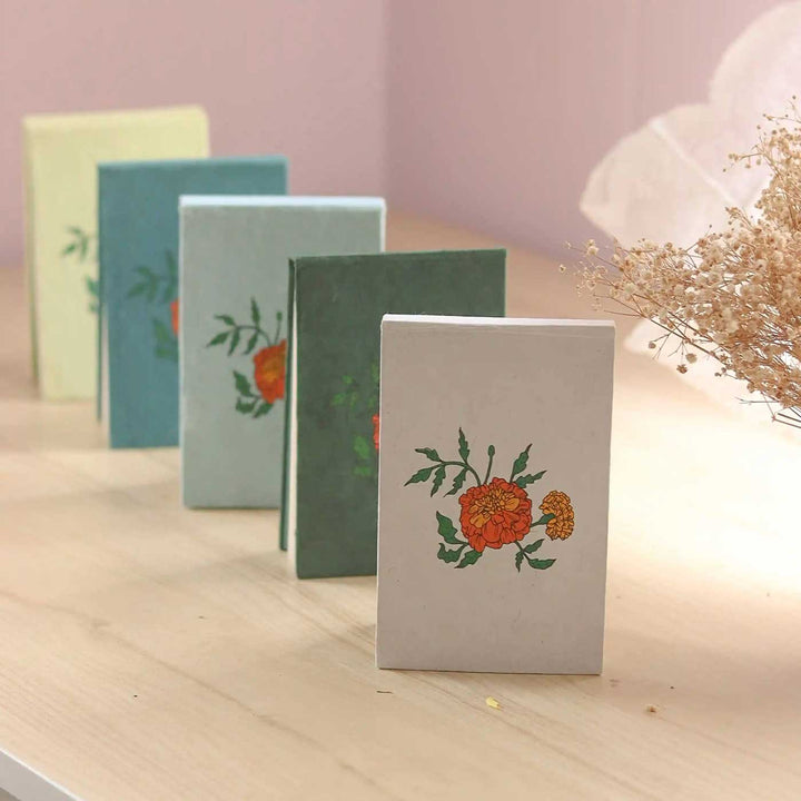 Handmade Genda Phool Unruled Notepads | 100 Pages