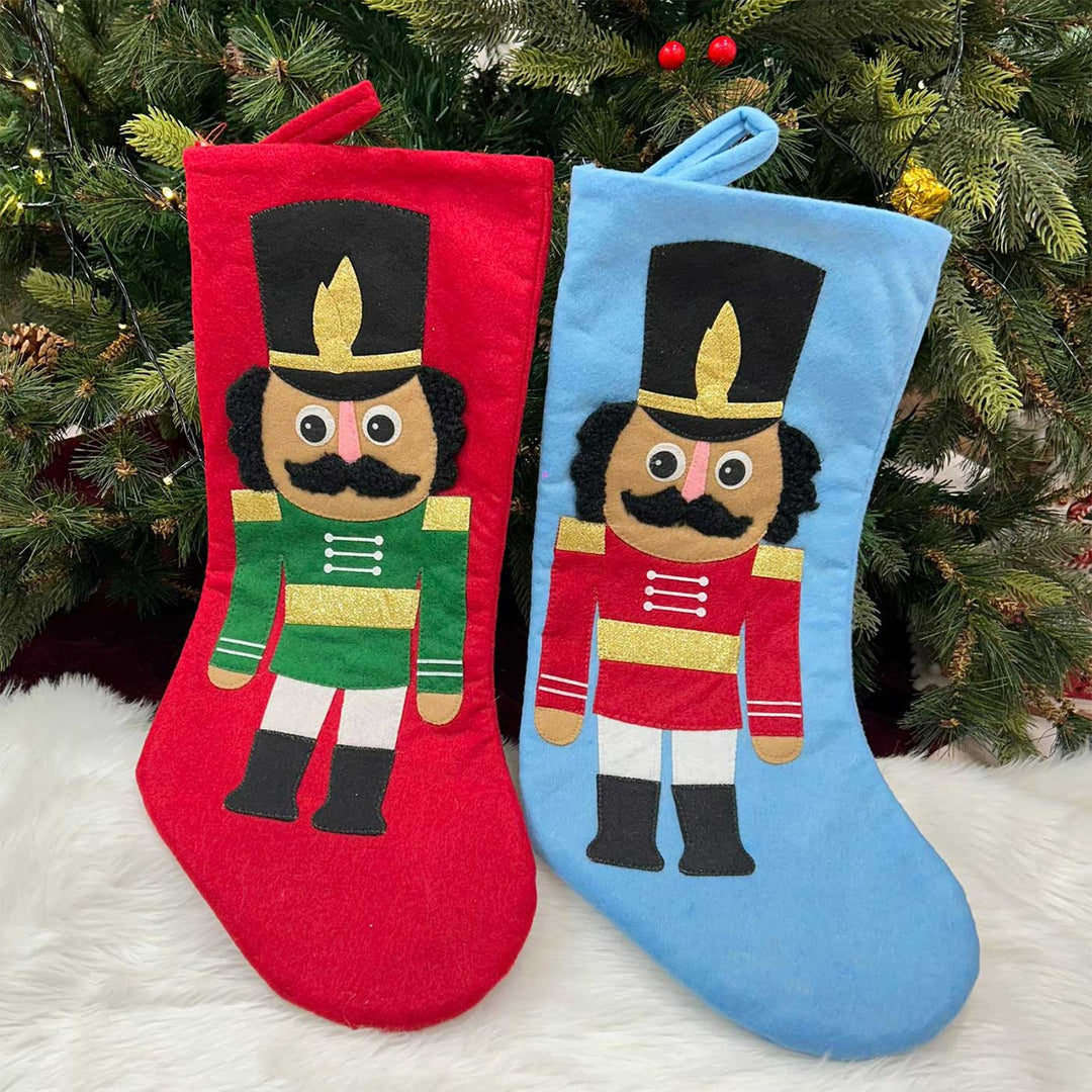 Personalized 17 Inch Large Nutcracker Felt Stockings For Christmas Decoration