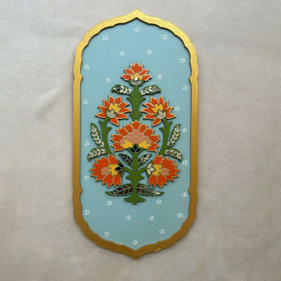 Hand-Painted Floral Theme MDF Wood Wall Decor