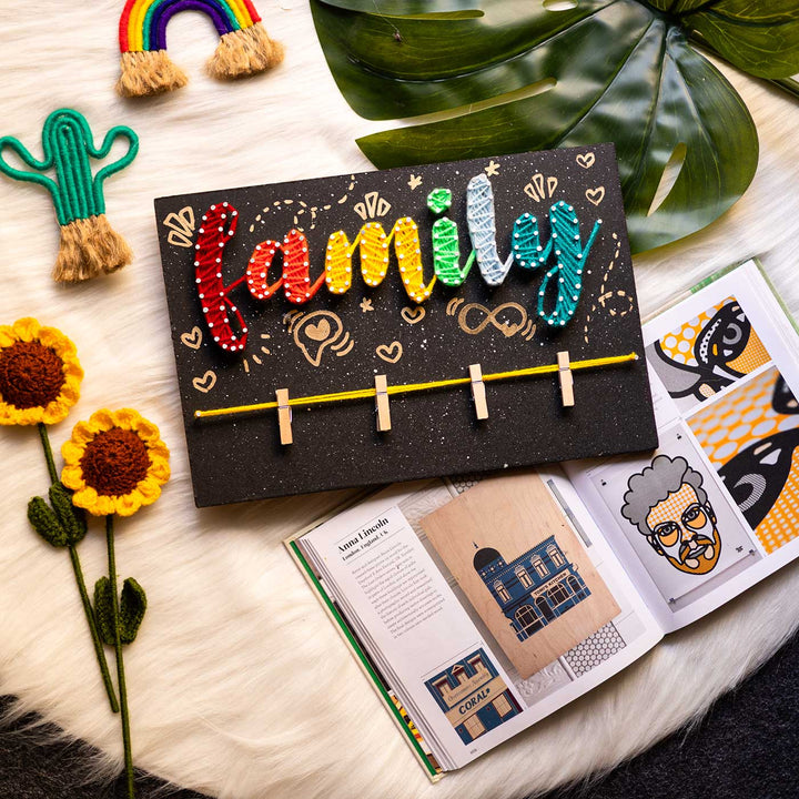 Personalized String Art Colourful MDF Wood Name Plate