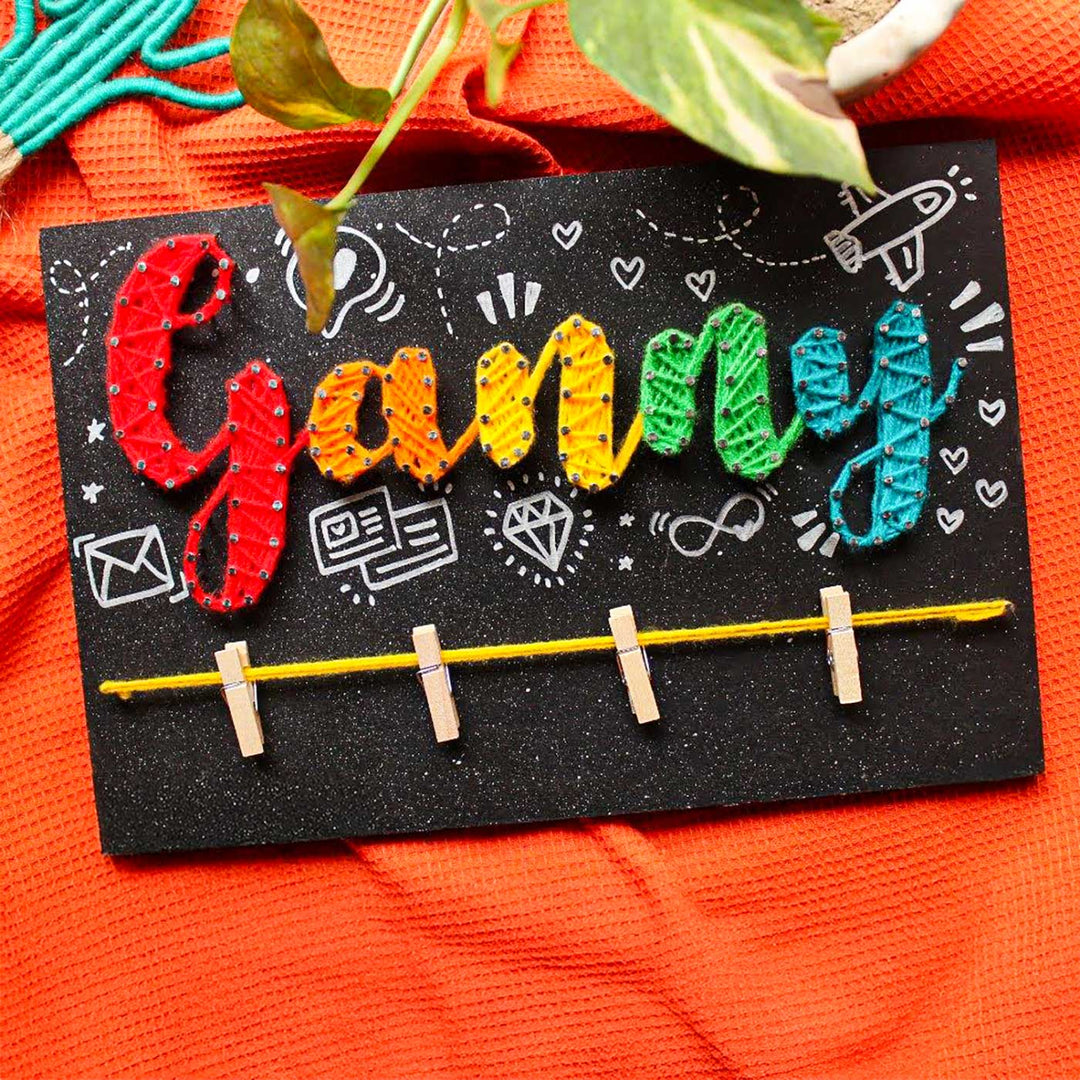 Personalized String Art Colourful MDF Wood Name Plate