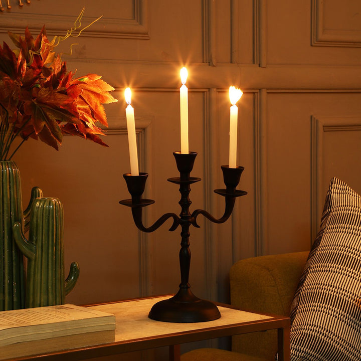 Handmade Black Candelabra Aluminium Candle Holder