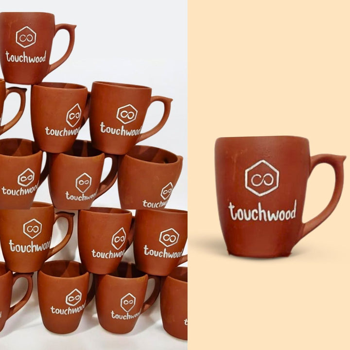 Handpainted Personalised 3D Terracotta Mug with Logo