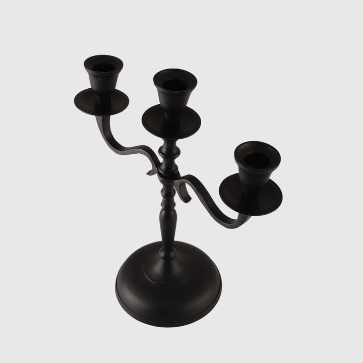 Handmade Black Candelabra Aluminium Candle Holder