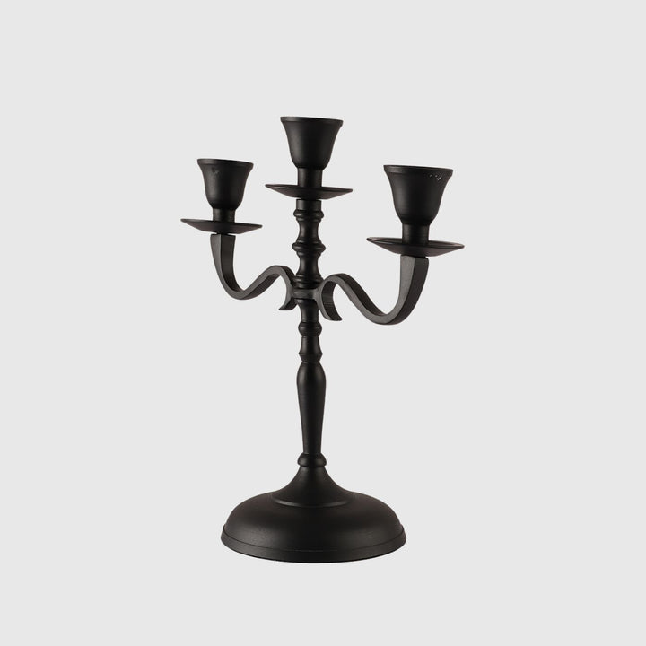 Handmade Black Candelabra Aluminium Candle Holder