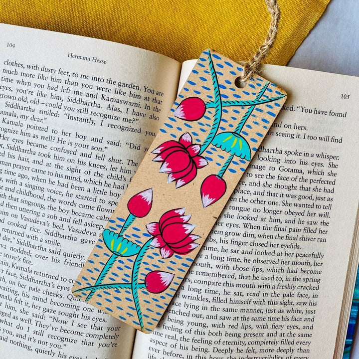 Hand-Painted Pattachitra Varja Mdf Wood Bookmark